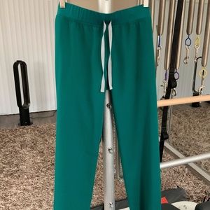 Figs Hunter Green Livingston XS altered for 5'3"